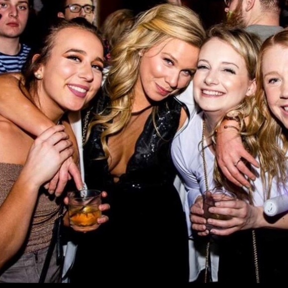 ModCloth Black sequin, mesh plunge cocktail dress - Picture 4 of 5